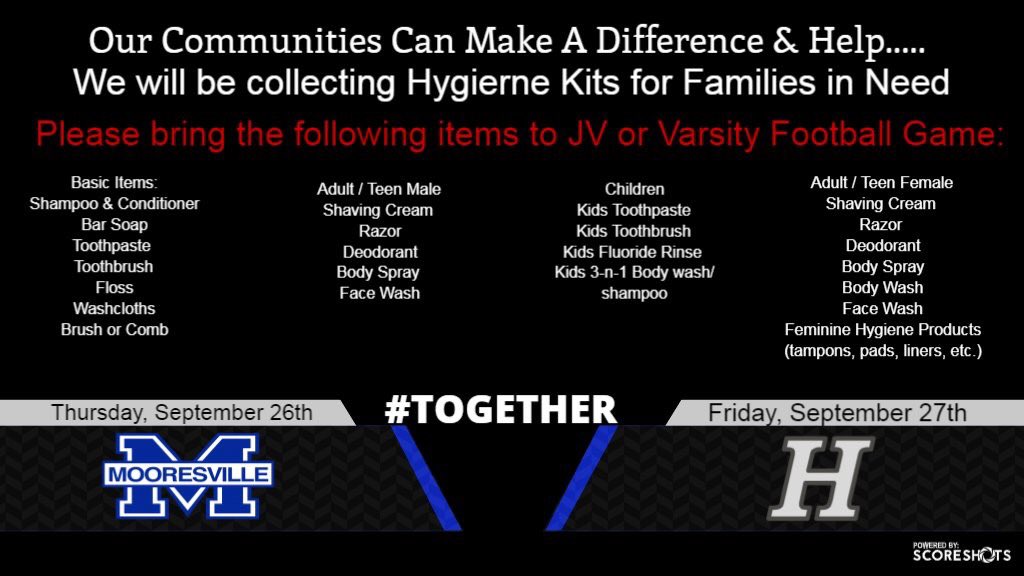 QueenCity3a4a's tweet photo. Anyone attending tonight’s @MooresvilleFB vs @HoughAthletics JV football game, or tomorrow’s massive Varsity football game, let’s help our friends out east at Ashley HS! @MHSSTUDENTGOV17 @TheHuskyLand @mhsblueathletic @MHSSoccer20 https://t.co/eArsPFSSbs