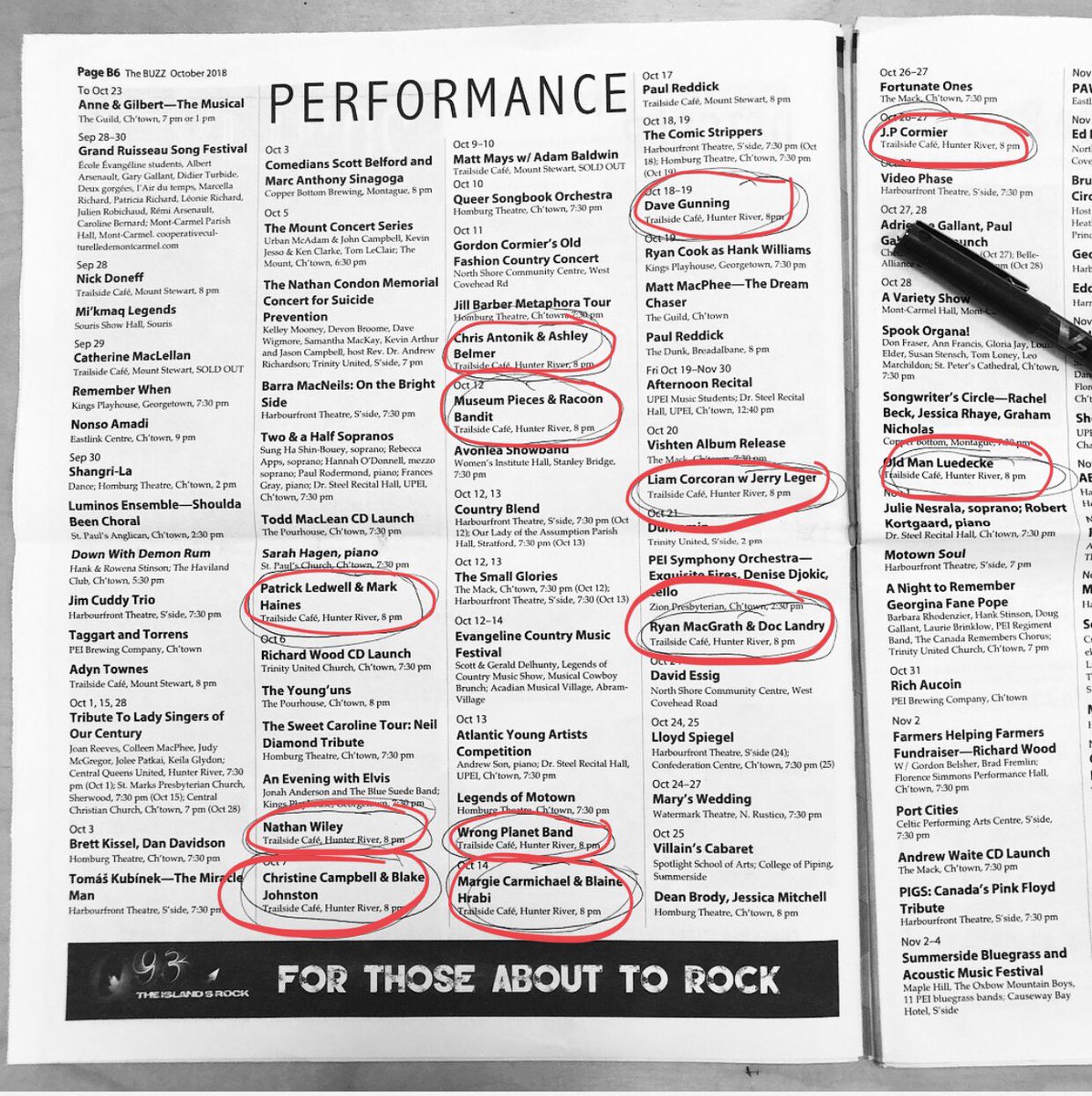 BUZZpei's tweet photo. Le sigh☹️ Not a perfect issue after all❌ Folks, please note that in our #Performance section (B6-B7) of the October Buzz we incorrectly printed @trailsidemusiccafe as being in Hunter River when it is actually located in beautiful Mount Stewart, #PEI📍Please spread the word! https://t.co/26rCrbAVMi