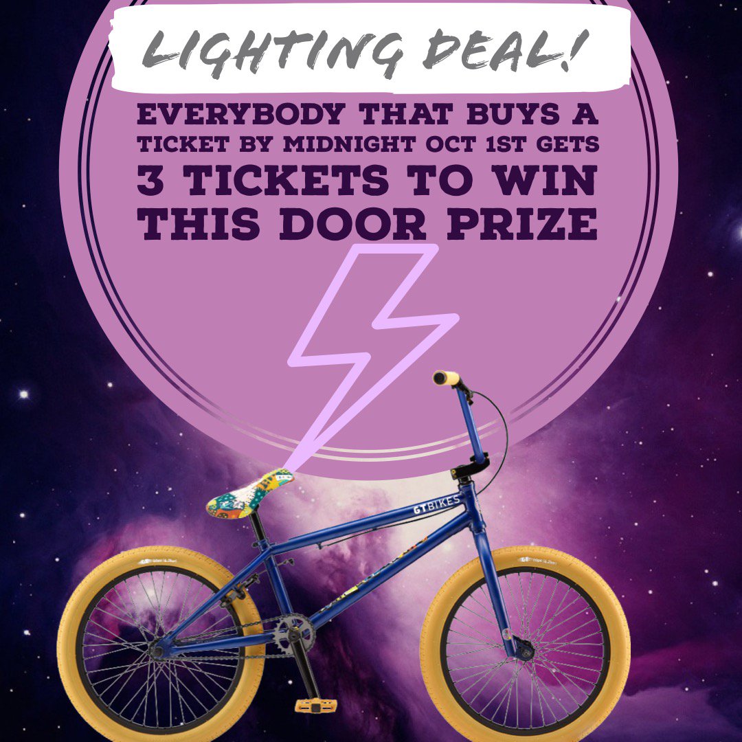 Attention!!! Lighting Deal!!! Everybody that buys a Boards & BBQ ticket by midnight Oct 1st gets 3 tickets to win this door prize! Gotta be in it to win it! skatepequannock.org/bbq #GTPerformer #DoorPrize #Fundraiser #supportyourlocal