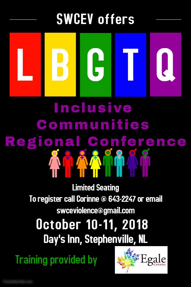 vpsw621's tweet photo. Hurry deadline is tomorrow to get your registraiton in for our upcoming regional conference on Inclusive Communities. Call today for more information @WPO_GovNL @JohnMichaelFinn @ScottReidLib_NL  @inclusionNL https://t.co/tXTGWrizEX