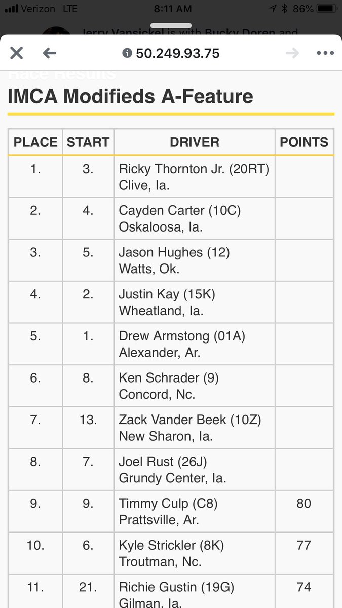 InsideTrackJD's tweet photo. How about this? Four of the eight drivers locked into Saturday night’s $20,000-to-win #RaceforHope74 are from right here in Iowa - and a fifth (RT) spends most of his summers here racing. 

Cayden Carter, Justin Kay, Zack VanderBeek and Joel Rust repping #Iowa well! #IMCA https://t.co/UDHpsNx5Ir