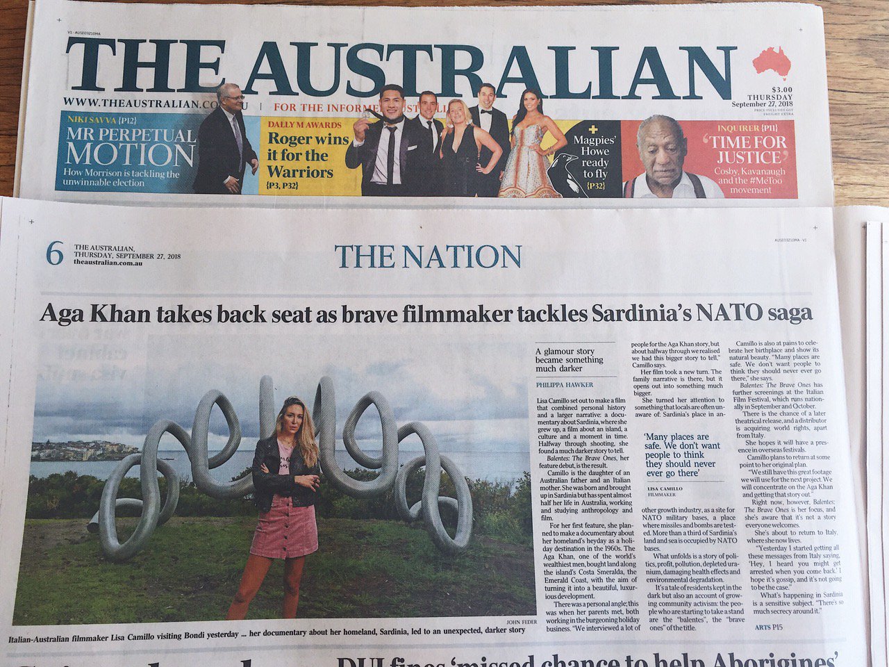 Balentes Film on Twitter: "Proud to that Australian-Italian documentary director #LisaCamillo, is featured #TheAustralian, the biggest-selling national newspaper in Australia, with article by film critic Hawker about the newly