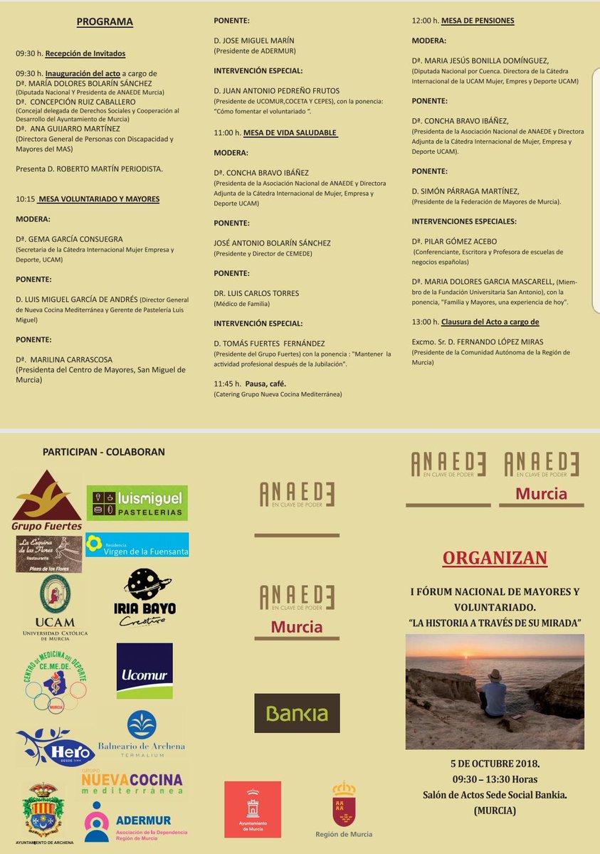 ANAEDE3's tweet photo. I FORUM NACIONAL DE MAYORES Y VOLUNTARIADO https://t.co/UsVT2HkMEI