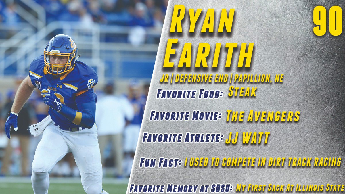 GoJacksFB's tweet photo. He gets after the quarterback, but he also used to compete in dirt track racing. See what else you don't know about Ryan Earith. https://t.co/ZvG3vWZn8L