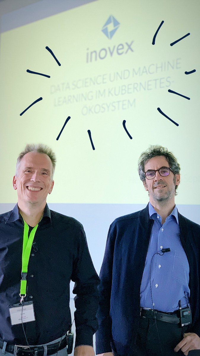 Der letzte Talk des Tages: <a href="/data_hpz/">Hans-Peter Zorn</a> und <a href="/twistigel/">Stefan Igel</a> über Machine Learning auf Kubernetes.