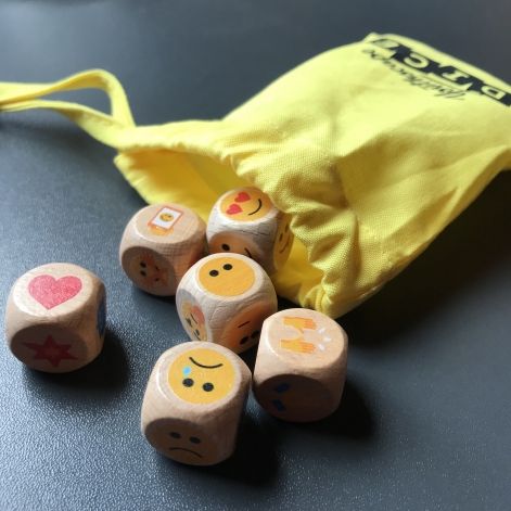 Youthscape's tweet photo. The Youthscape Dice consist of 6 wooden dice with different emoticons on each face, designed to improve emotional literacy, provide emotional wellbeing discussion, teach you how to tell your own story and much more. These dice are only £8.50 in the store! https://t.co/JZGKWaM9Xb https://t.co/37qgAiIOC2