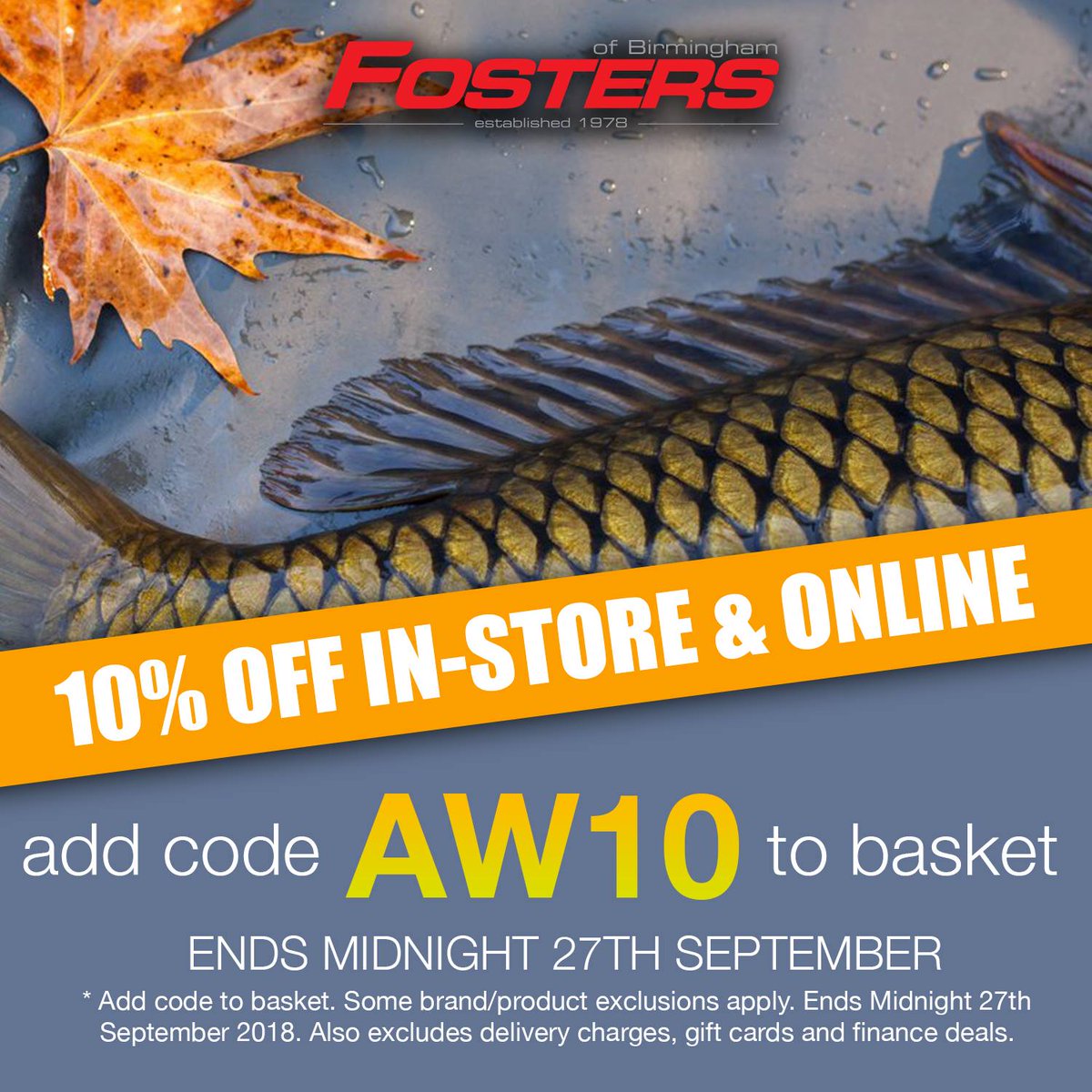 FostersofBham's tweet photo. Last chance to grab 10% off your next purchase in-store and online when you use code AW10 at checkout.

Remember we're open until 7pm tonight for the last min weekend essentials.

👉 https://t.co/vGs5hSlzrH https://t.co/DH5HnqqW2X