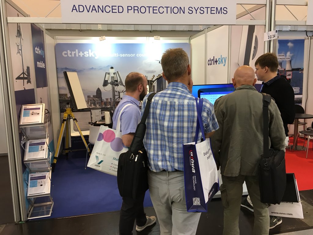 APS_SKYctrl's tweet photo. We are at #SecurityEssen18 Visit our stand 3G24 to get to know our drone detection and neutralization system #antidrone #counterdrone https://t.co/k3WTNh4dKP