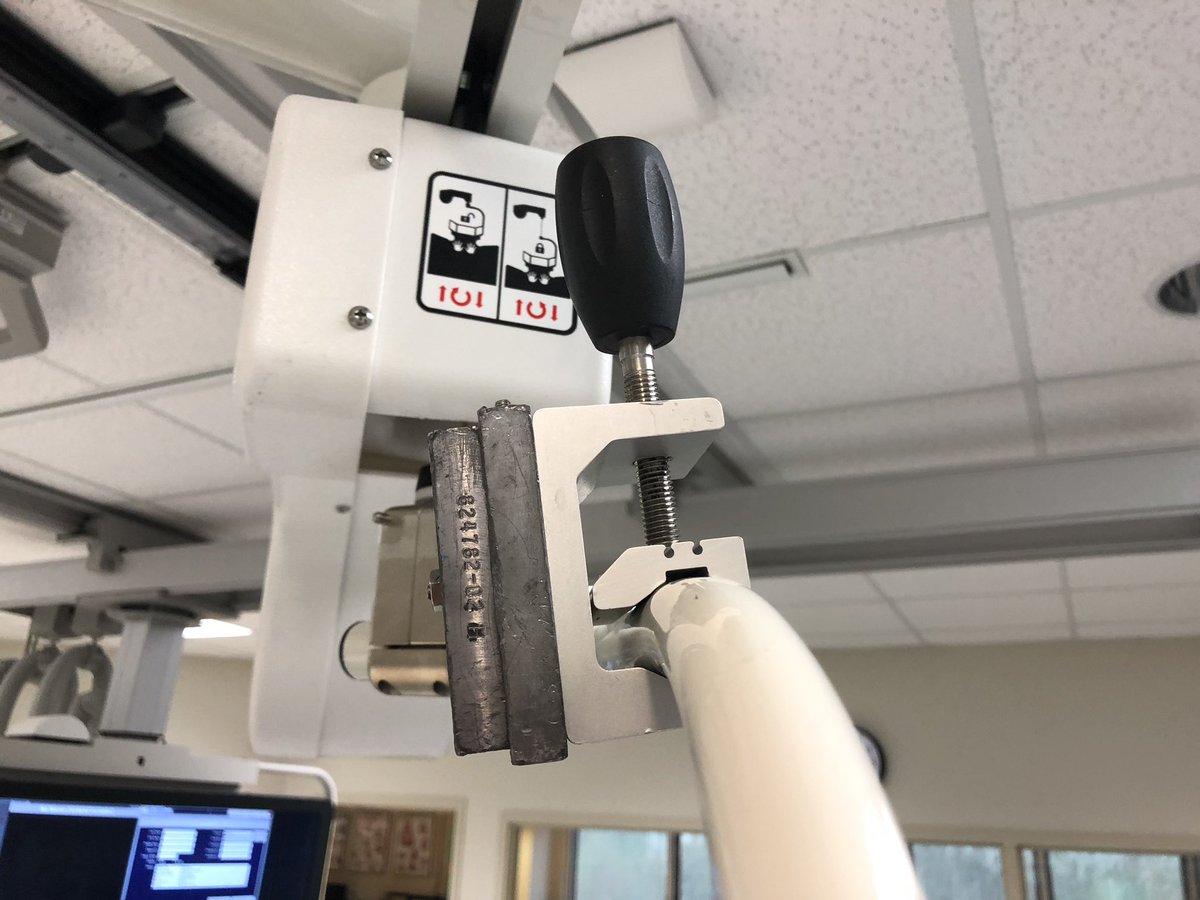 heartdoc45's tweet image. Here’s a #cathlabhack for equalizing the height of a Zero-Gravity lead system between taller and shorter operators. Attached a weight to a support to pull the system down for shorter operators. Remove for guys like me (6’3”)! @BIOTRONIK_US @CardioInstitute