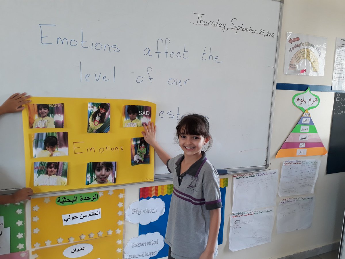 Fatimaarabi5's tweet photo. Lamar,a learner in grade 3, showed us her different emotions #knowledgeablelearner# go ahead lamar @DawhaHighSchool https://t.co/zoWUm3IOi4