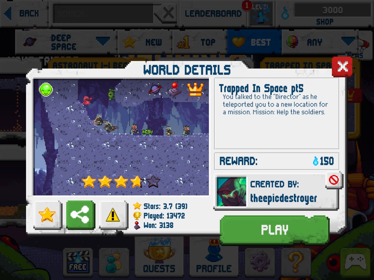 TheSandboxGame's tweet photo. #Sandboxer theepicdestoyer's 🌌 "Trapped in #Space Part 5" 🌌 is one of the most exciting #DeepSpace levels we've played yet 👽!
Try it now => https://t.co/iWGOK8P5DI 📲 https://t.co/mXZdKSBfPm