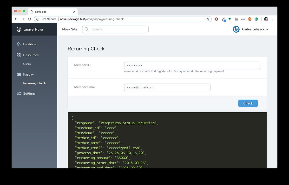 cendekiapp's tweet image. Faspay Tools #1: Recurring Check
#Laravel #nova #LaravelNova #php #vuejs #phpindonesia #laravelindonesia