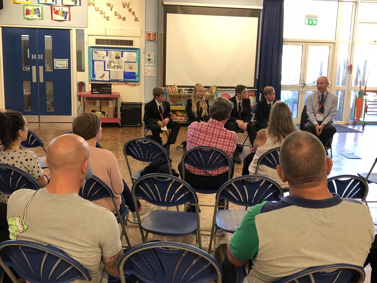 JamesBrindleyPS's tweet photo. Mr Lennox @WalkdenHigh and some former JBCPS pupils discussing next year’s high school entry https://t.co/Httx3ZzSM4
