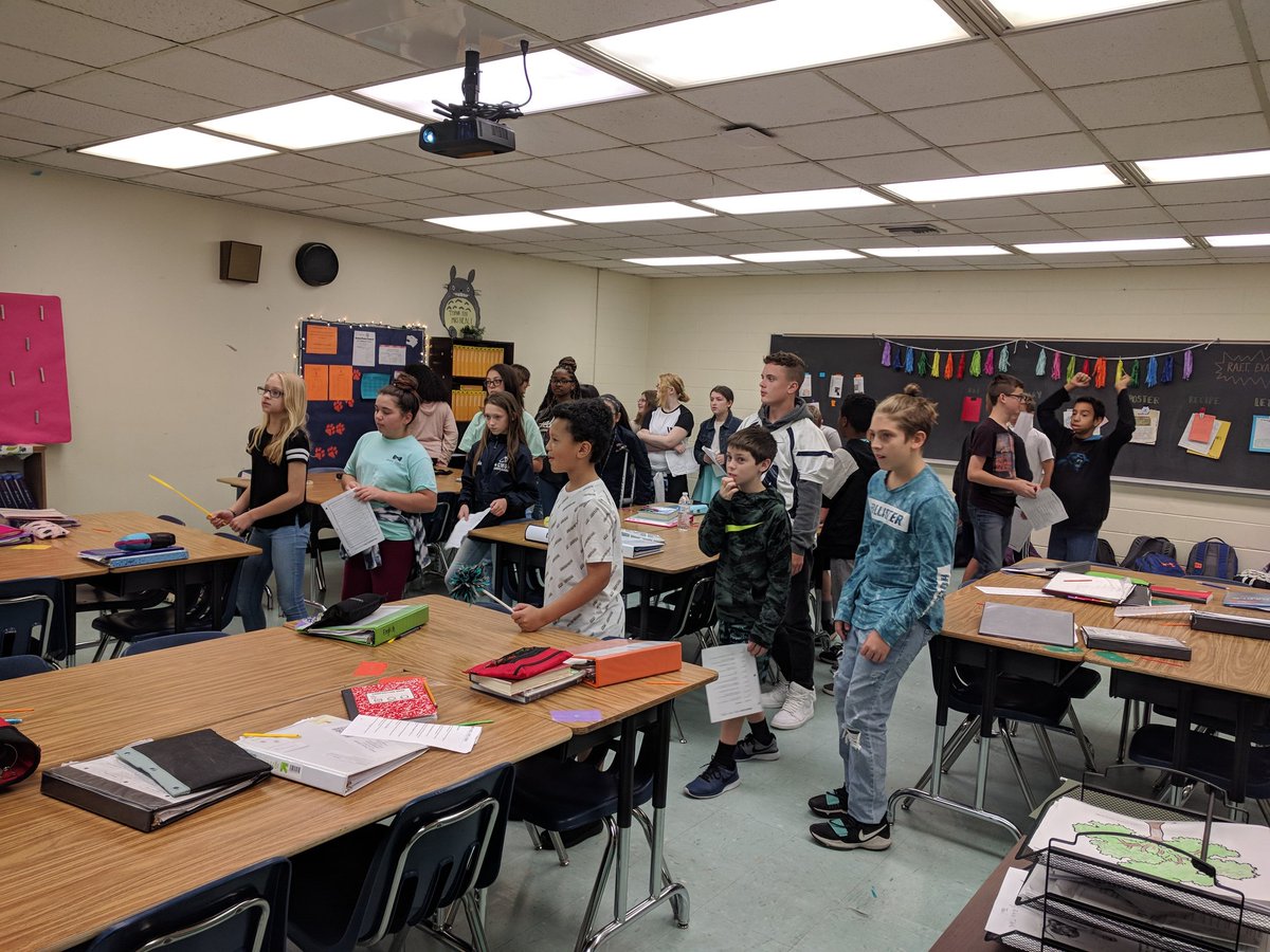 CCPSCMS's tweet photo. #ccpscms Mrs. Neal's class turning vocab into a fun competition. Amazing and fun way to review vocabulary! https://t.co/7gNQPw5fyK