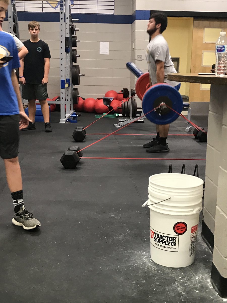 G_CHSStrength's tweet photo. Blue 1Has Great Intensity on Speed Upper Day!! Working on Speed Box Squat and Speed Sumo Deadlift to train force on Bar Velocity!  We will look for new PR on Kneeling Squat Jumps! Looking forward to these guys competing today!  #conjugateworks #intensityhigh #nomusic #gcscpride https://t.co/opD0h893Td