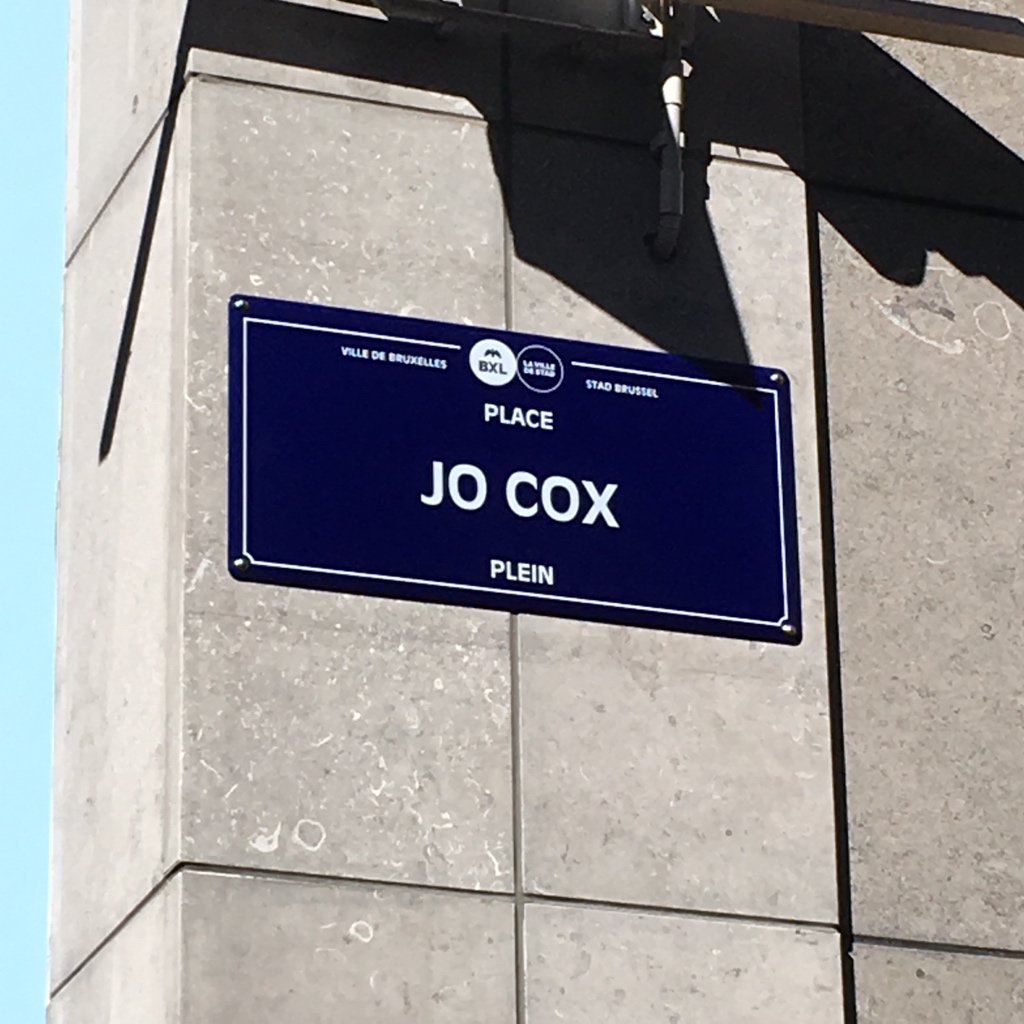 DavidLammy's tweet photo. A gesture of solidarity, unity and respect from our friends in Brussels.

Jo Cox was murdered by a far-right extremist, but she will be remembered for the work she did to make our world more united. https://t.co/b4a18XqHpd