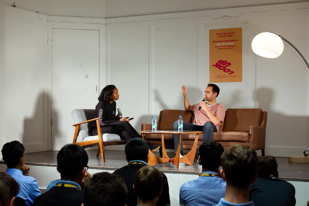 LookUpPopUp's tweet photo. Insightful interview yesterday with Erica McKoy and @jordanrakei exploring the positive connection between music and mental health.
Photos by Yumi Codner and Abdul Alashe from @Create_Jobs https://t.co/k0X7JMo16f
