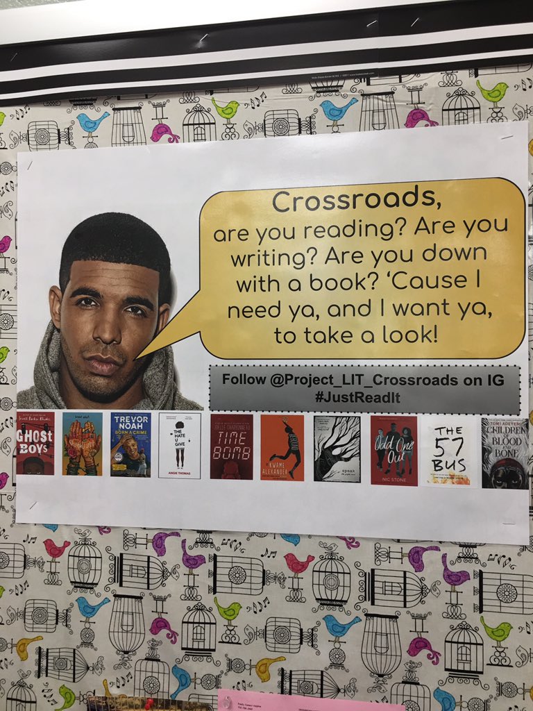 ProjectLITxrdn's tweet image. We had a successful informational meeting about our #ProjectLITBookClub. Stay tuned for #thugcountdown promotional videos filmed by our members. Drake is now decorating our hallways and classrooms.
