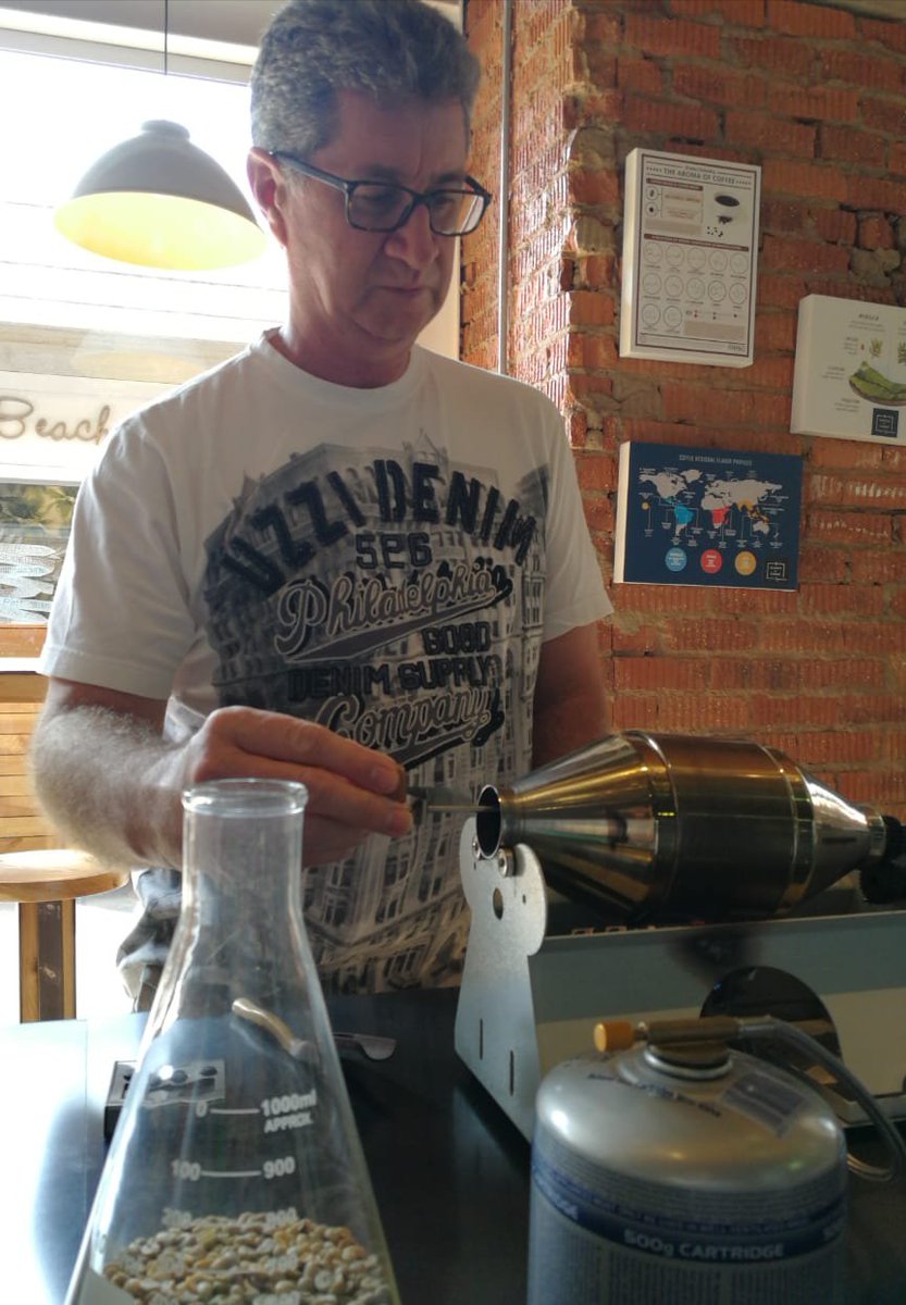 Roasting coffee at Science of Coffee, Ballito. Thank you,