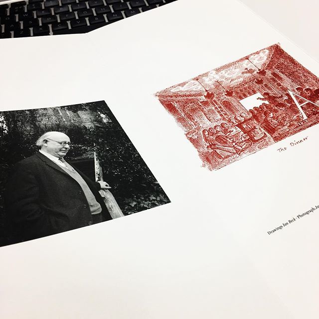 handandeye's tweet image. Photo of Edward Ardizzone and drawing by @ianarchiebeck from the menu for next week's Double Crown Club dinner printed on our #xerox700i using #mohawkpaper 
#ardizzone #socialenterpriseprinting ift.tt/2QcTKn1