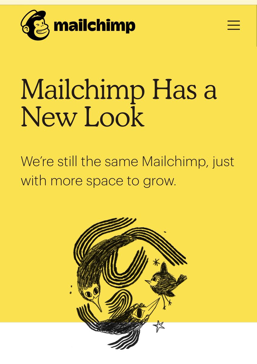 PCHOne's tweet photo. #mailchimp...you had a great logo. #graphicdesign #logodesign #threelittlebirds #saveharambe https://t.co/5MnrcHcv7M