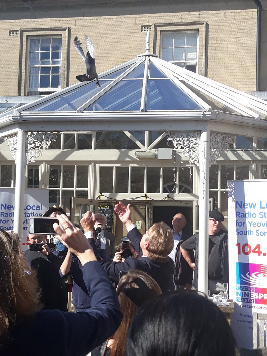 I2aKim's tweet photo. Had a great time at the launch of the new ninesprings radio station at the Manor Hotel along with the release of some pigeons! @MarcusFysh @radio9springs #yarlington @i2aguidance https://t.co/S4xfL6aSI8