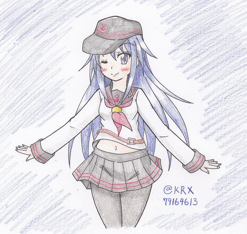 #艦これ版深夜の真剣お絵描き60分一本勝負
 #艦これ版真剣お絵描き60分一本勝負_20180927
 #暁
ドヤレディ 