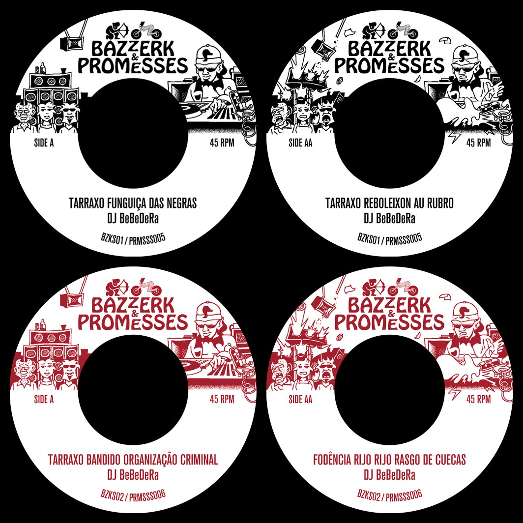 ⚑⚑⚑ DJ BeBeDeRa 2x7" are available ⚑⚑⚑
 4 iconic Tarraxo numbers by DJ Bebedera
 ☞ Listen : soundcloud.com/bazzerk
 ☞ Buy 7" vinyl or digital : bazzerk.bandcamp.com
 Mastered by Mathieu Berthet, distributed by @chezemilerec