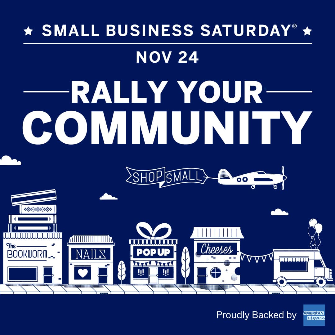 ACCEHQ's tweet photo. We’re proud to partner with @AmericanExpress again this year for #SmallBizSat. Mark your calendar for Small Business Saturday, and support the small business movement on November 24. Sign up your chamber today to become a Neighborhood Champion at https://t.co/QF4Gw9mrHO. https://t.co/MrjI0L2nzR