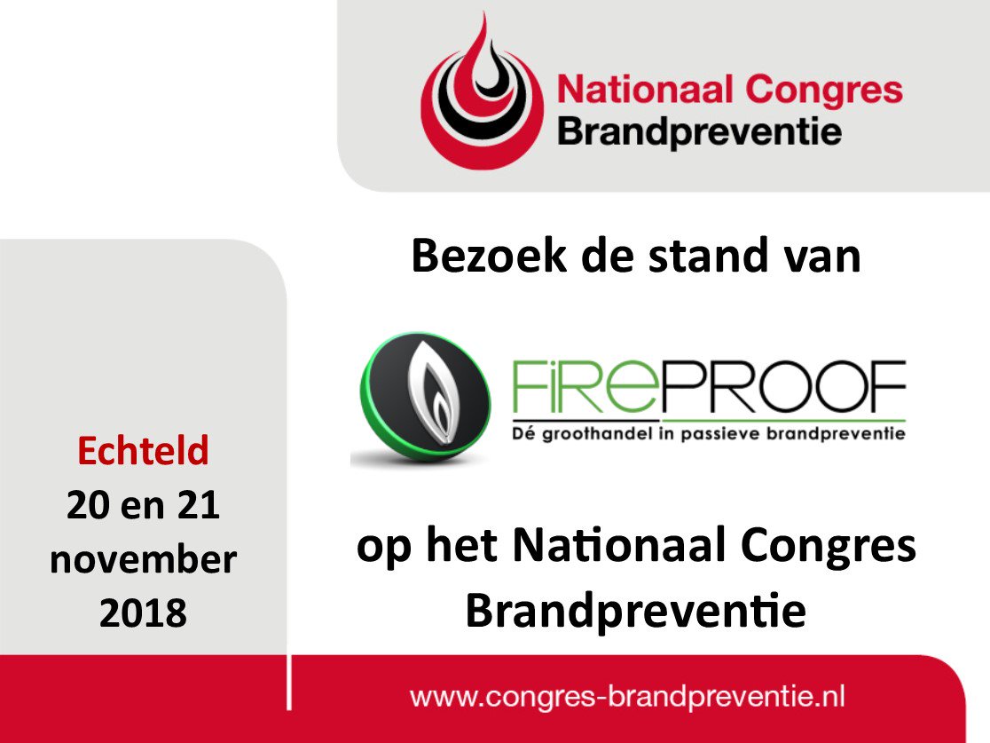 Brand_Preventie's tweet photo. Kom je ook @FireProofBV  bezoeken tijdens het Nationaal Congres Brandpreventie op 20 en 21 november - https://t.co/jGtghzl3pE https://t.co/Q1C0eGe8Lx