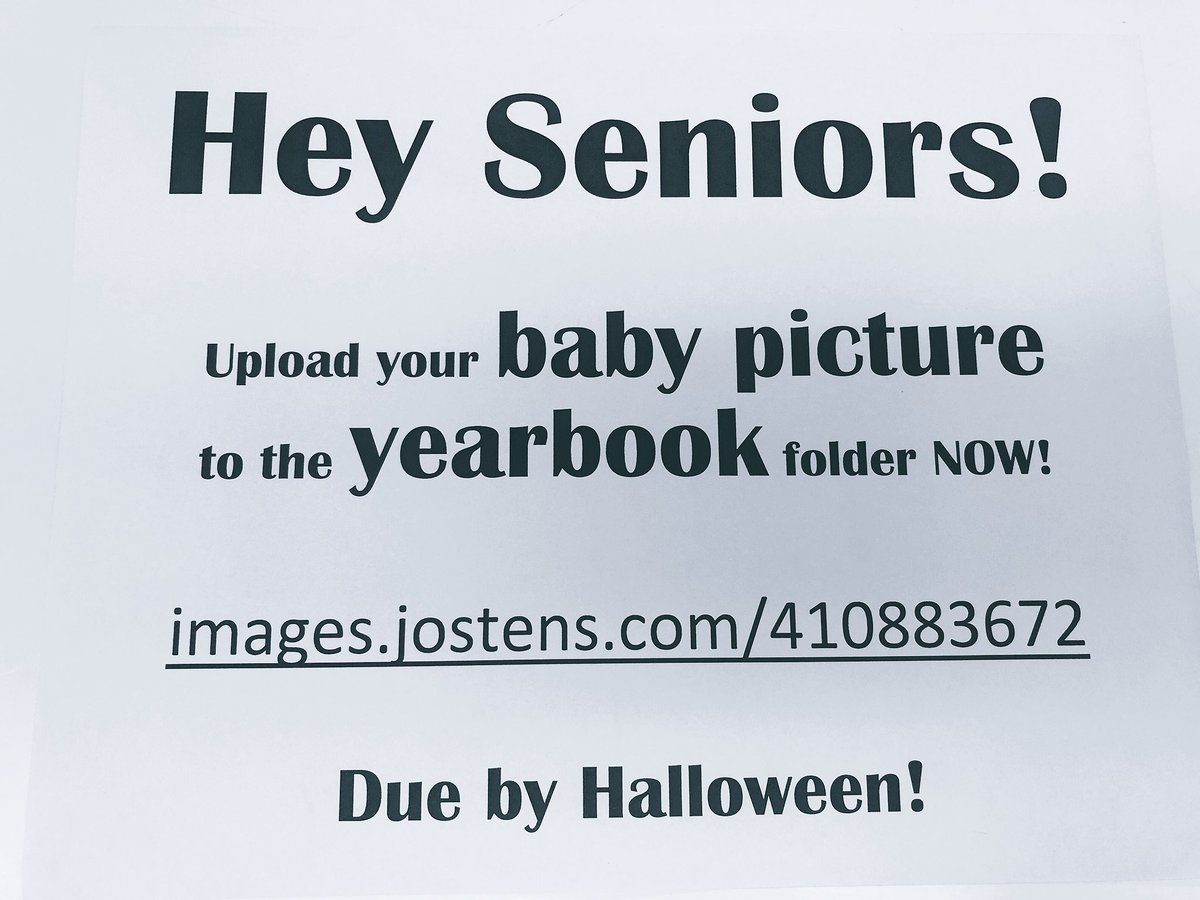 SENIORS📢👶🏼!! Send in your baby photo by October 31st!! 
images.jostens.com/upload.jsp