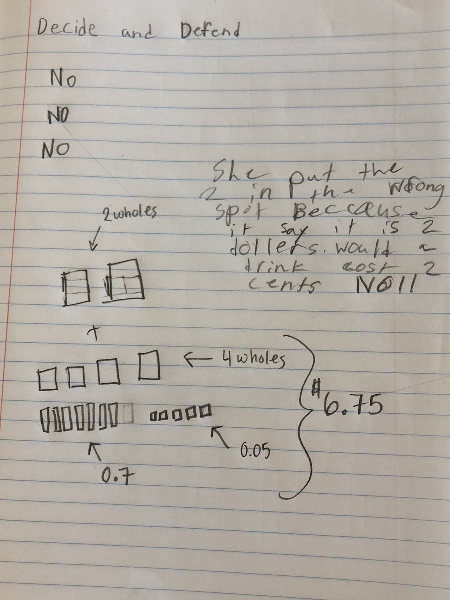 Saraike3's tweet photo. Students embraced the Decide & Defend routine today. We had a lot of fun drafting our defense and critiquing the reasoning of others. #EagleStaffMS #RoutineforReasoning #MathEmpowerment https://t.co/dZdtMg6BYO