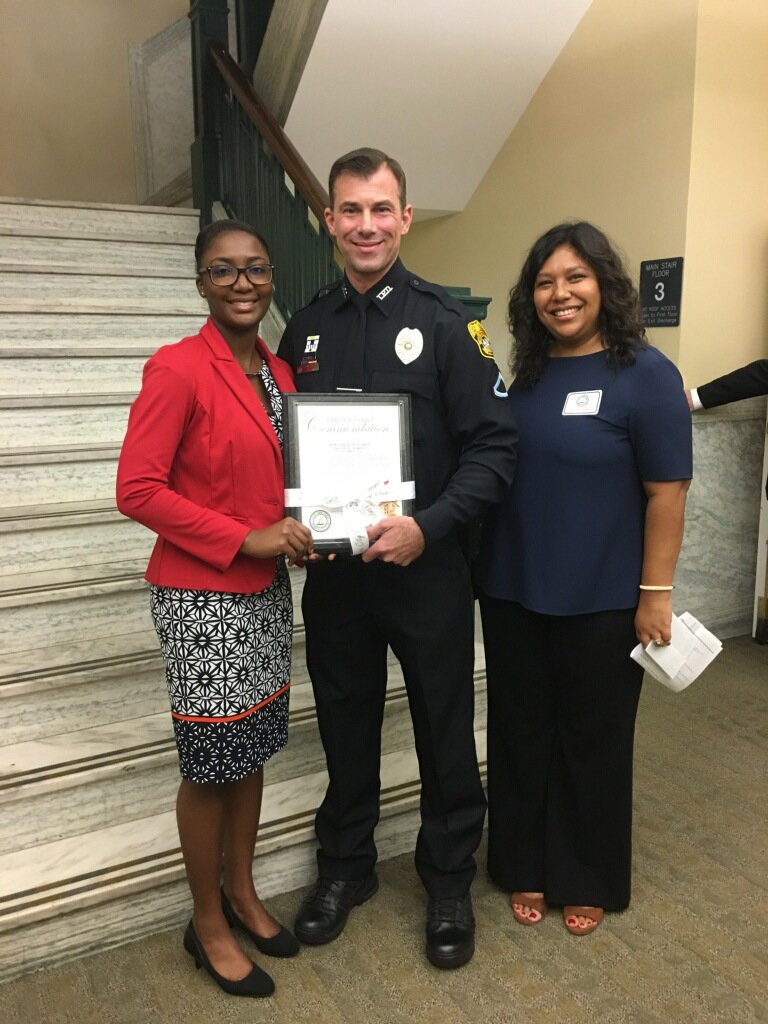 DoubletreeTampa's tweet photo. Officer of the Month presentation ceremony at the City Council Chambers. Congratulation to detective Scott Savitt well deserved. https://t.co/AenW9a8HKo