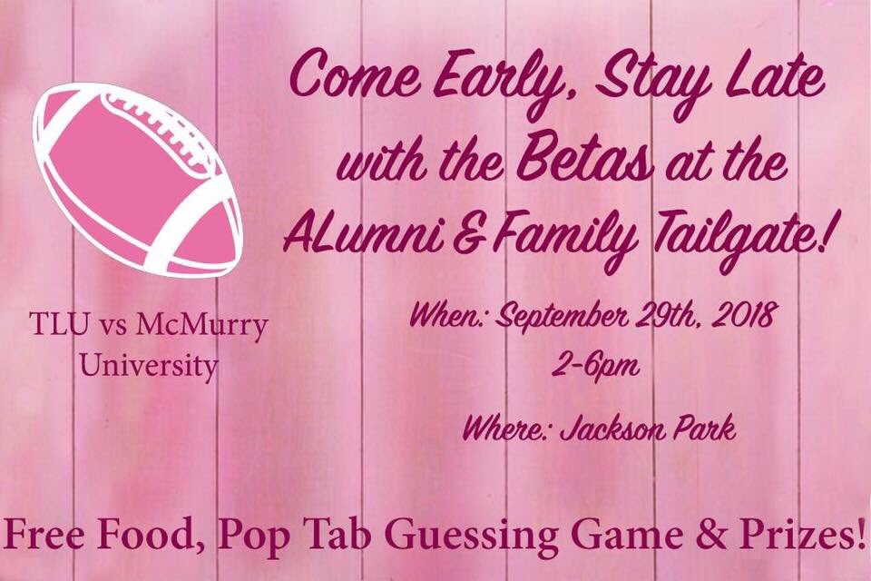 _ashleyyy_deann's tweet photo. Come say hi, and hang out with the Betas on Saturday before the game!ππ #TLU22 #betaalphasigma https://t.co/myXxKAbyaG