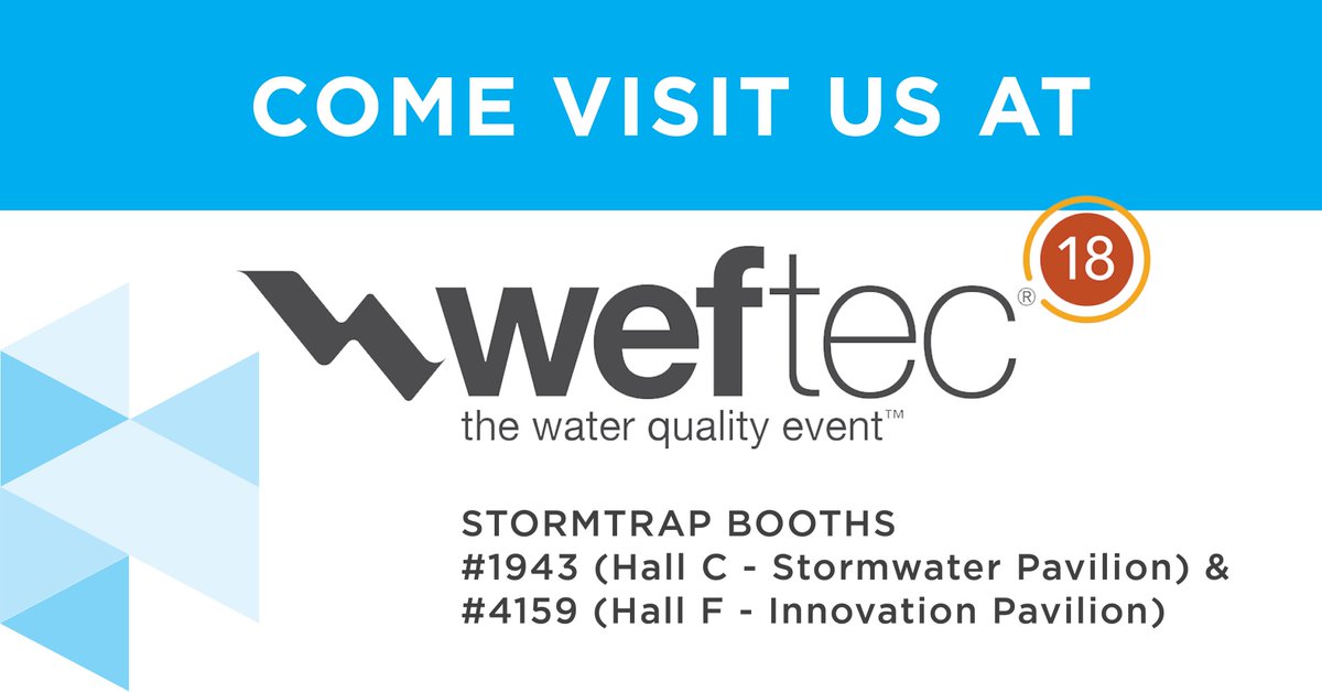 StormTrap will be exhibiting at #WEFTEC2018 next week! Stop by our booths #1943  &amp; #4159 to learn more about our products and discuss stormwater management and treatment solutions for your project needs.
 October 1-3, 2018  | New Orleans Morial Convention Center
