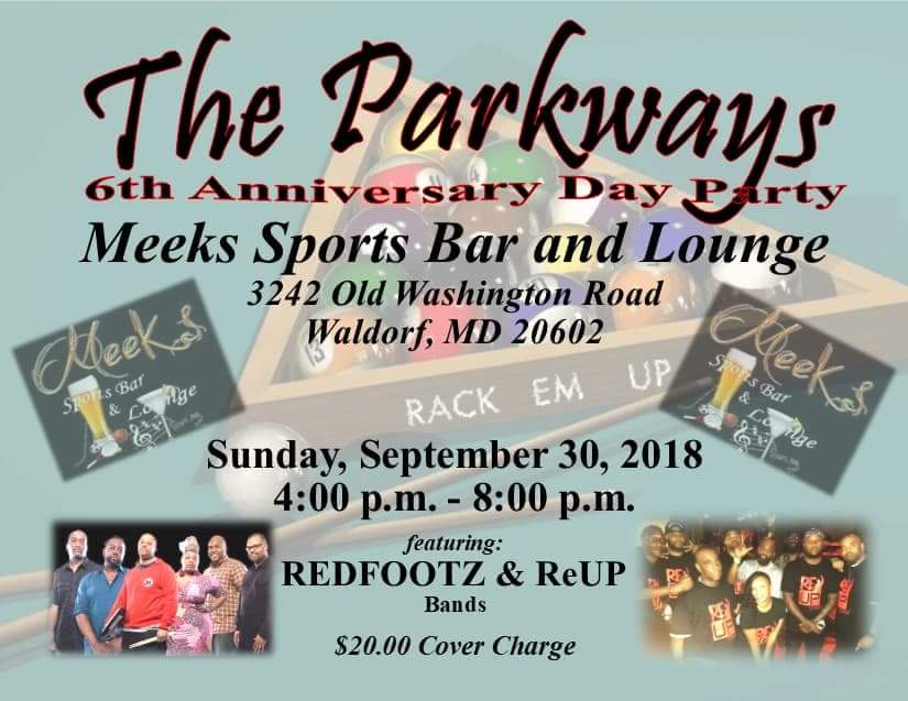 ReupGogo's tweet photo. On This Sunday September 30, 2018!!! It’s the Parkways 6th Anniversary Party at Meek’s Sportsbar featuring Redfoots Band &amp;  The Re-Up Band!!! The cover charge is $20!!! Be there!! https://t.co/mqEAABpHNP