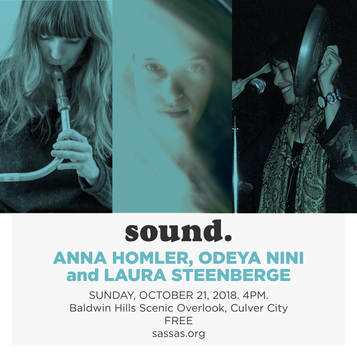 October 21, save the date! Free sunset show at <a href="/BaldwinHillsSO/">Baldwin Hills Scenic</a> with three performances by three inventive performers. Visit sassas.org for more details. <a href="/Odeyanini/">Odeya Nini</a> #annahomler #laurasteenberge #experimental #sound