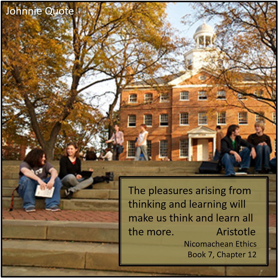 johnniequote's tweet photo. It's what brings us here, and what brings us back. #TBT

The Great Books Program at St. John's College. https://t.co/55dcEeAuYF https://t.co/SMNE9vKUAz