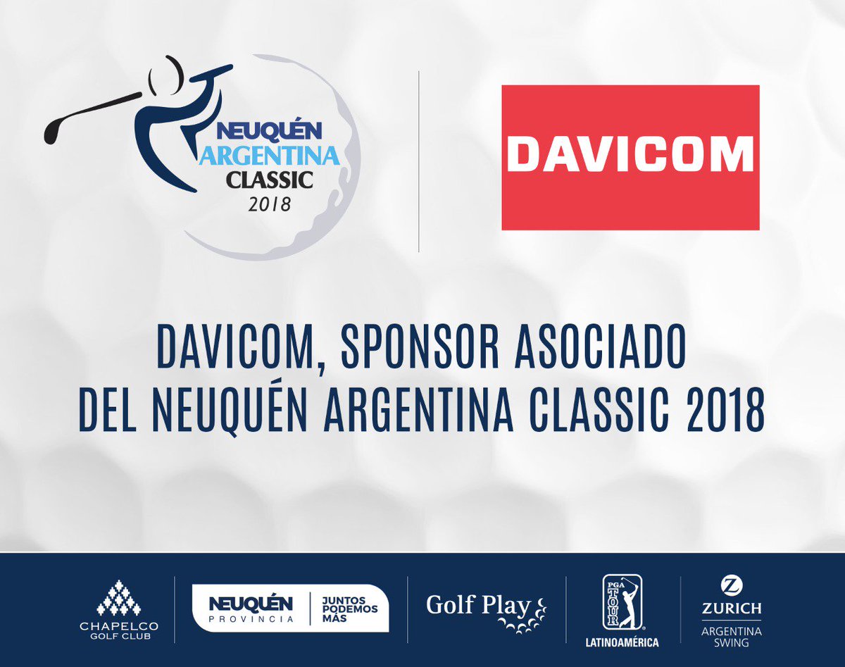 GolfPlaynews's tweet photo. DAVICOM,(@Davicomradios ) Sponsor Asociado del NEUQUÉN Argentina Classic 2018, Torneo perteneciente a la gira del @pgatourla a realizarse en Chapelco Golf del 8 al 11 de noviembre. #ArgentinaClassic #PGATourLA  #GolfPlay #DAVICOM #ZurichArgentinasSwing #TurismoSMAndes https://t.co/aQtiCkf3KI