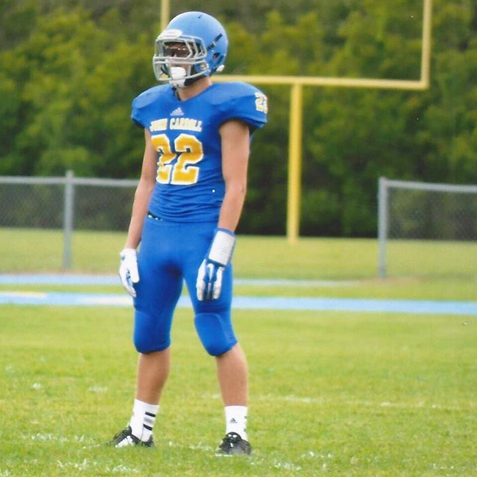 JohnCarrollHS's tweet photo. Today we remember John Carroll football player Cole Coppola. He was taken too soon four years ago. Forever in our hearts and prayers. 💙💛🏈 | #jchsramfam #JCnation @livelikecole925 @JCGoldenRams https://t.co/tTxsaZbCjF