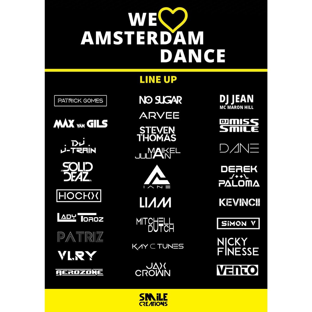 SolidDeaz's tweet photo. These are the Artists on: We Love Amsterdam (ade) 20th October 2018
More info is coming.... https://t.co/gKfxxDoNUA