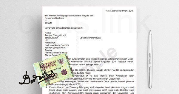 Contoh Surat Lamaran Cpns Kementerian Agama - Berbagi ...