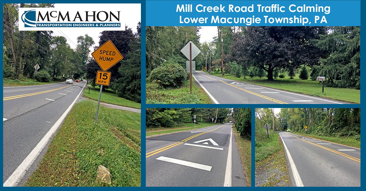 mcmahonassoc's tweet photo. Proud to assist @LowerMacungie on the 4 new traffic calming speed tables installed on Mill Creek Road. Check out what the residents are saying here https://t.co/1ZeB5LS51T #mcmahonproject https://t.co/krZLA2qwb7