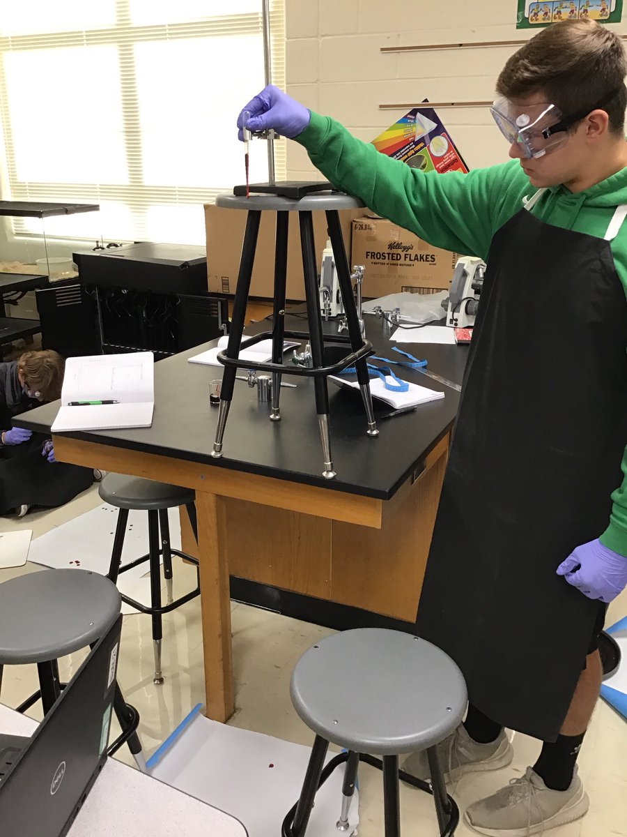 hesterscience's tweet image. Some amazing student designed experiments helped PLTW Principles of Biomedical Science (PBS) determine how the height of an injury impacts the size of blood spatter. @warriorsci1 #ssdpride #WarriorSTRONG