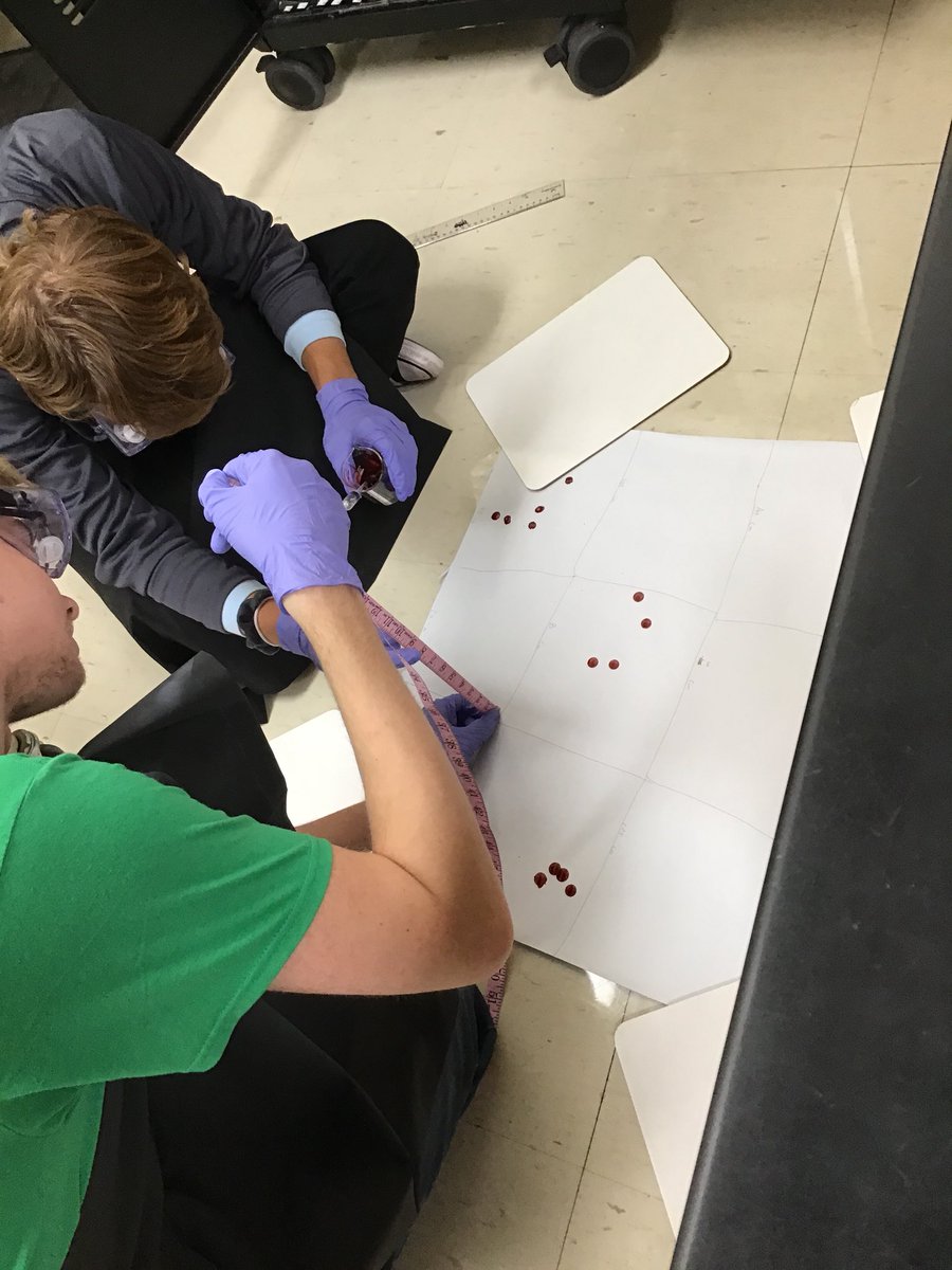 hesterscience's tweet image. Some amazing student designed experiments helped PLTW Principles of Biomedical Science (PBS) determine how the height of an injury impacts the size of blood spatter. @warriorsci1 #ssdpride #WarriorSTRONG