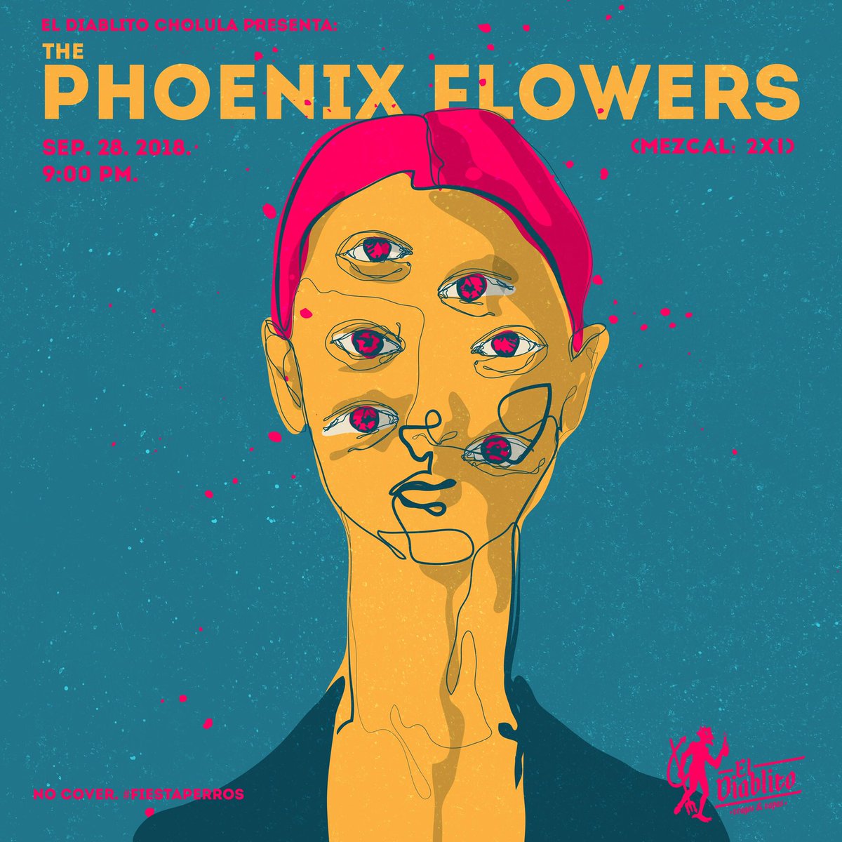 DiablitoCholula's tweet photo. Mañana viernes 28 en el infierno @thephoenixflowers presentando su primer material! Mezcal 2x1 #fiestaperros https://t.co/OelsSdHLp8