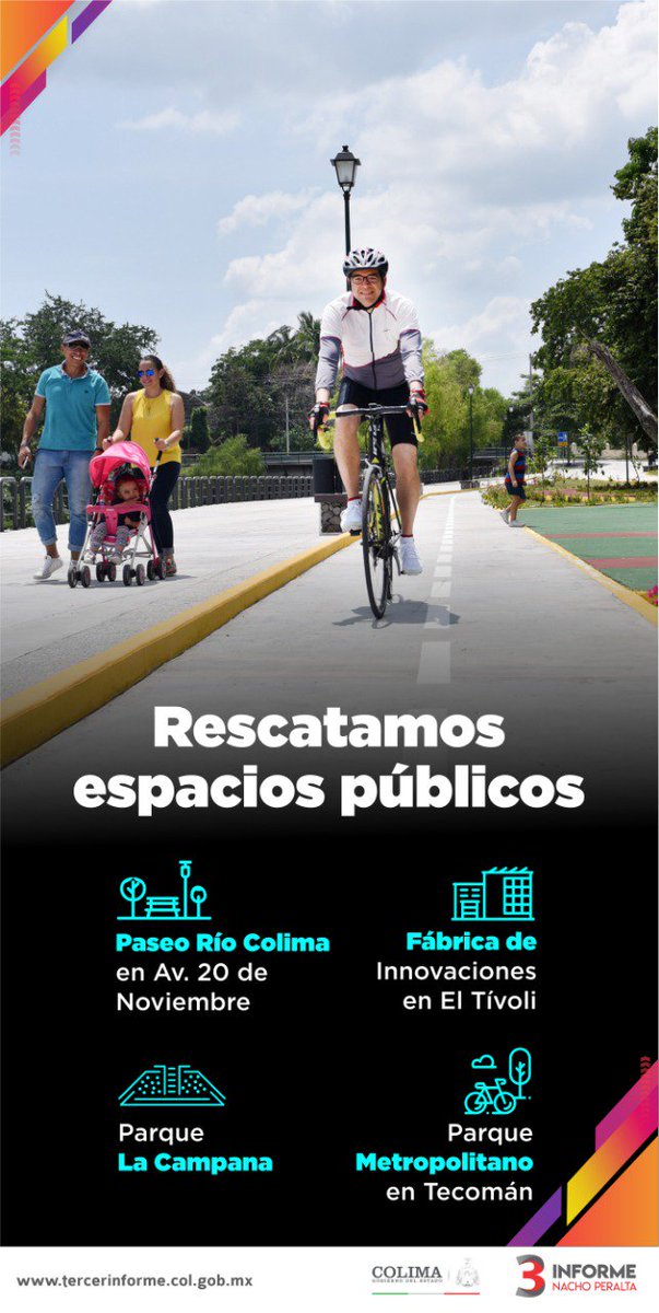 nachoperaltacol's tweet photo. #3InformeNacho
Más espacios como el Paseo Río Colima se están creando en beneficio de las familias.

Cuídenlo, ¡#JuntosPodemos hacer que perdure! https://t.co/s1MEXWM69g