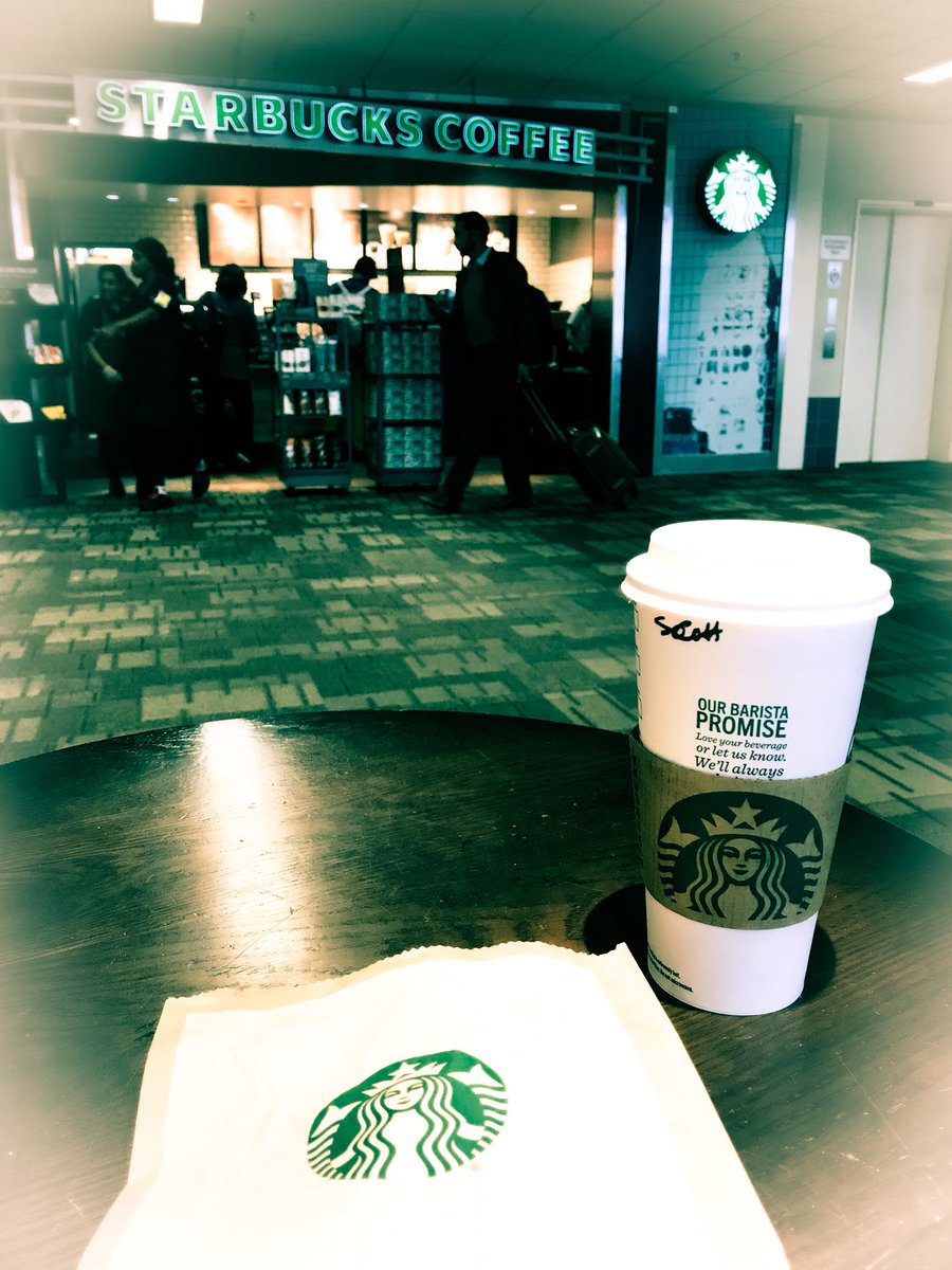 scottcarbs1's tweet photo. Missed flight, three hours of sleep, no toothbrush or clean underwear - who knows where my suitcase has landed. Thank you @Starbucks for providing comfort in my time of need! On the other hand, @Delta - you are seriously on my s**t list. https://t.co/f09qjtf8Ln