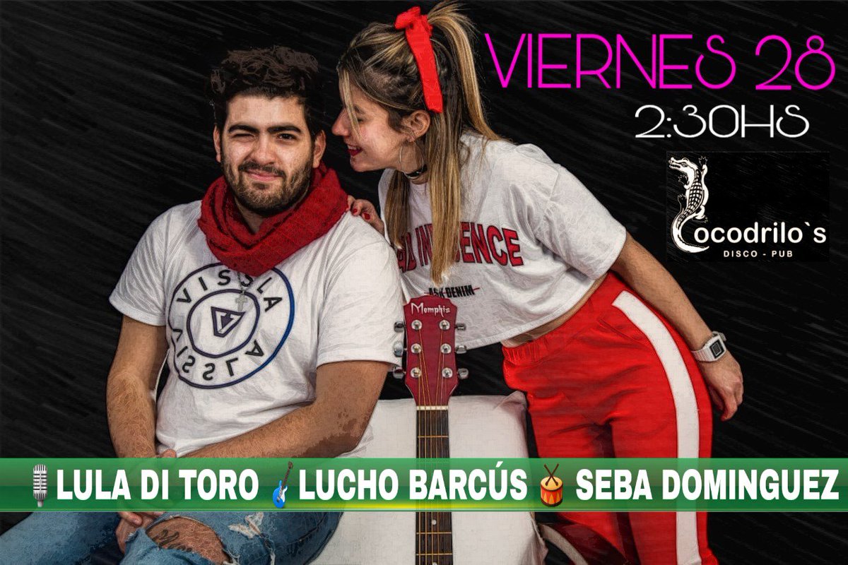 CocodrilosPub's tweet photo. Ya estamos a un pasito ☝️
#ViernesQueBienTeVeo 🎤🎹🎵🔈🙌
DALE RT POR ENTRADAS #HacemosLaPreviaConShow 😎✨
🎤#LulaDiToro 🎤 #LuchoBarcus 🎤#SebaDominguez 🎤

Para Explotar la Previa con los Mejores Cover del Momento. 

SHOW de 3 a 4 Hs

Hasta las 2 :30 $50

Avisale a tu amigo https://t.co/hqjP9CbHv8