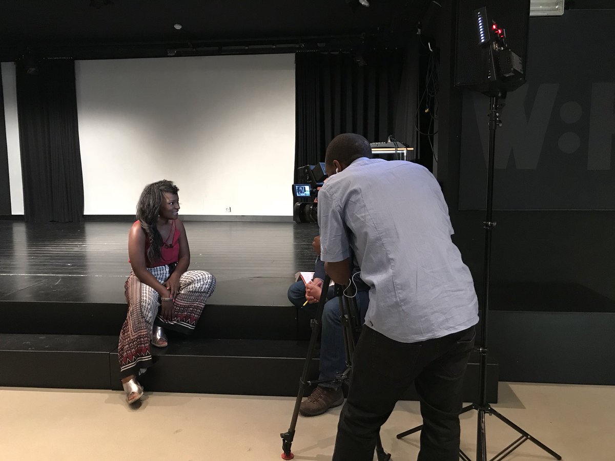 GhassenEfta's tweet photo. @AlArabiya Brussels team at work this afternoon with @ceciledjunga, the famous #Belgian comedian and meteo présenter at @RTBF who was recently victim of sad racist comments. #Racism #Djunga #CecileDjunga https://t.co/dbma6CzIym